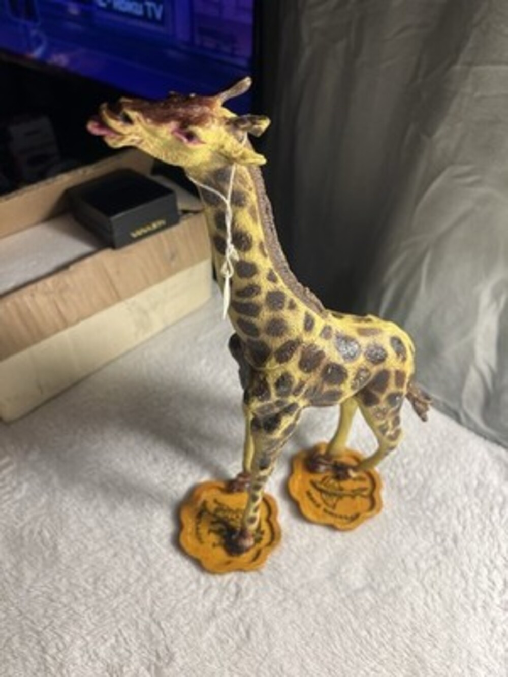 14" Realistic Giraffe Toy Figurine Textured Rubber Plastic Safari Animal Decor